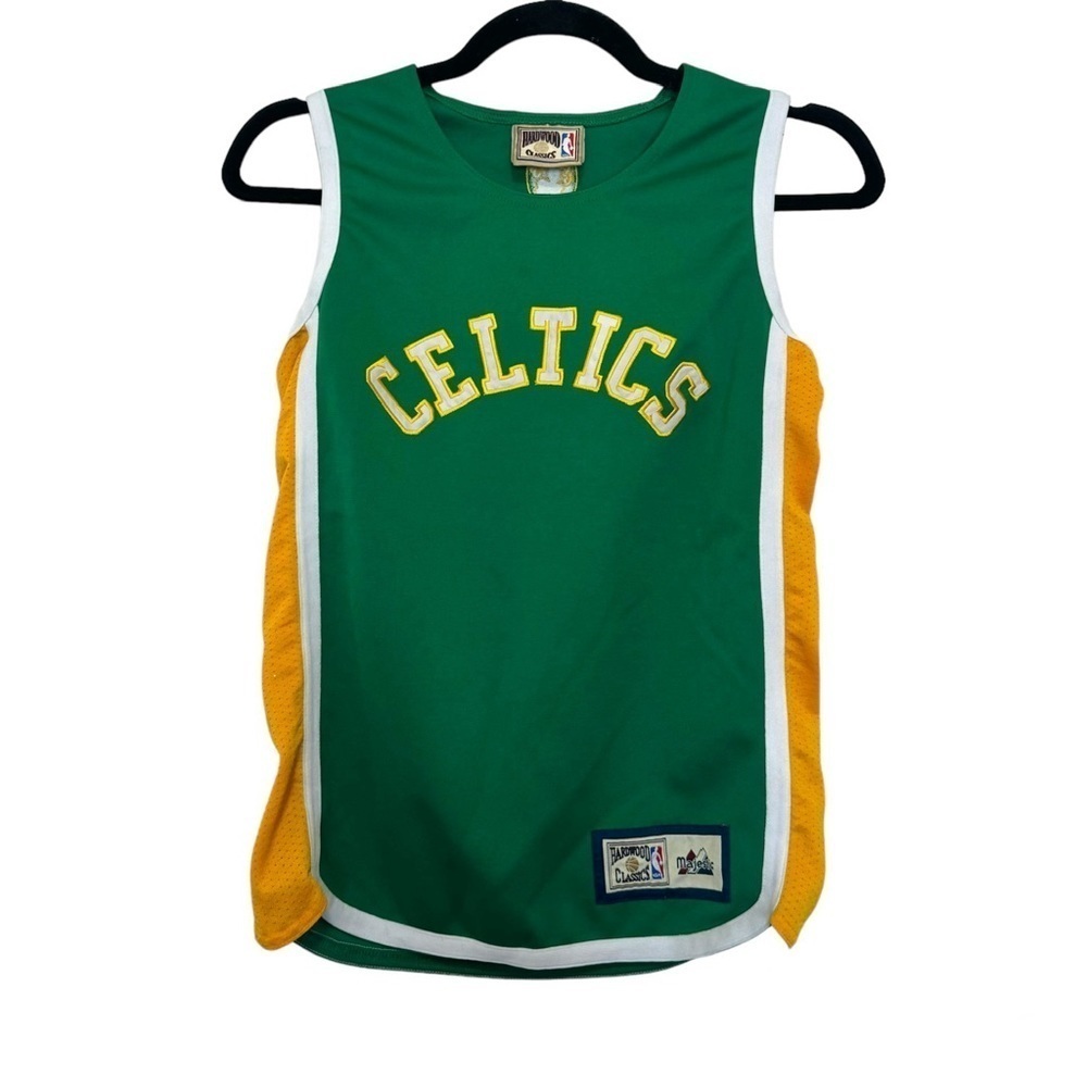Majestic NBA Hardwood Classics‎ Boston Celtics Green & Yellow Basketball Jersey